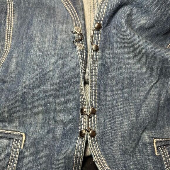 Tommy Hilfiger Women's Blue Denim Vest Waistcoat hook closure Size 20 - Picture 5 of 5